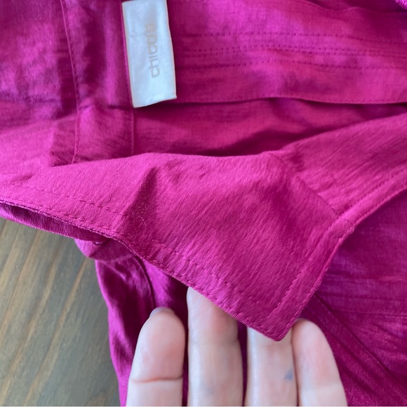 Chico's Fuchsia Open Front Jacket Sz 2 large women’s cardigan - Picture 3 of 6